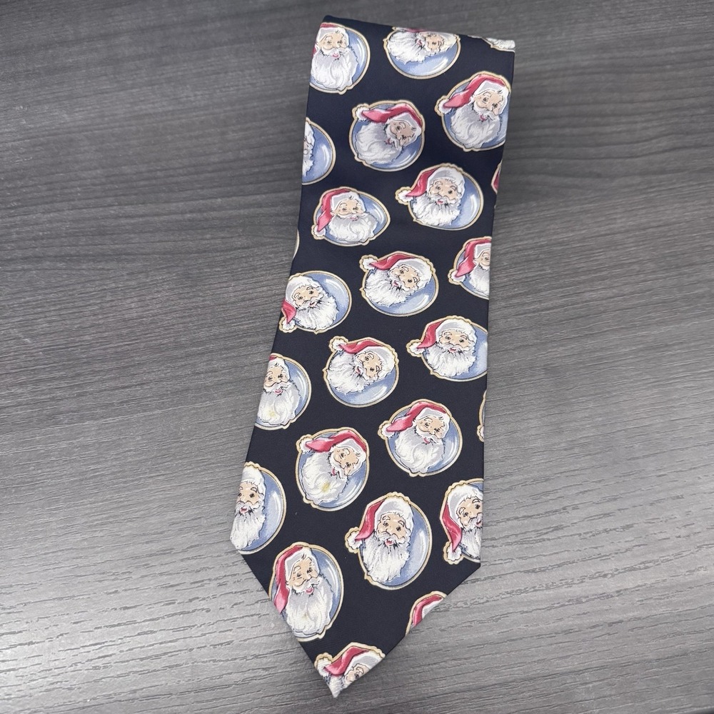 Wembley Christmas Santa Tie‎ 100% Silk